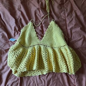Custom-made Yellow Crochet Top